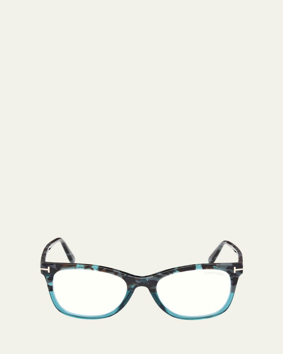 Square Acetate Blue Block Glasses